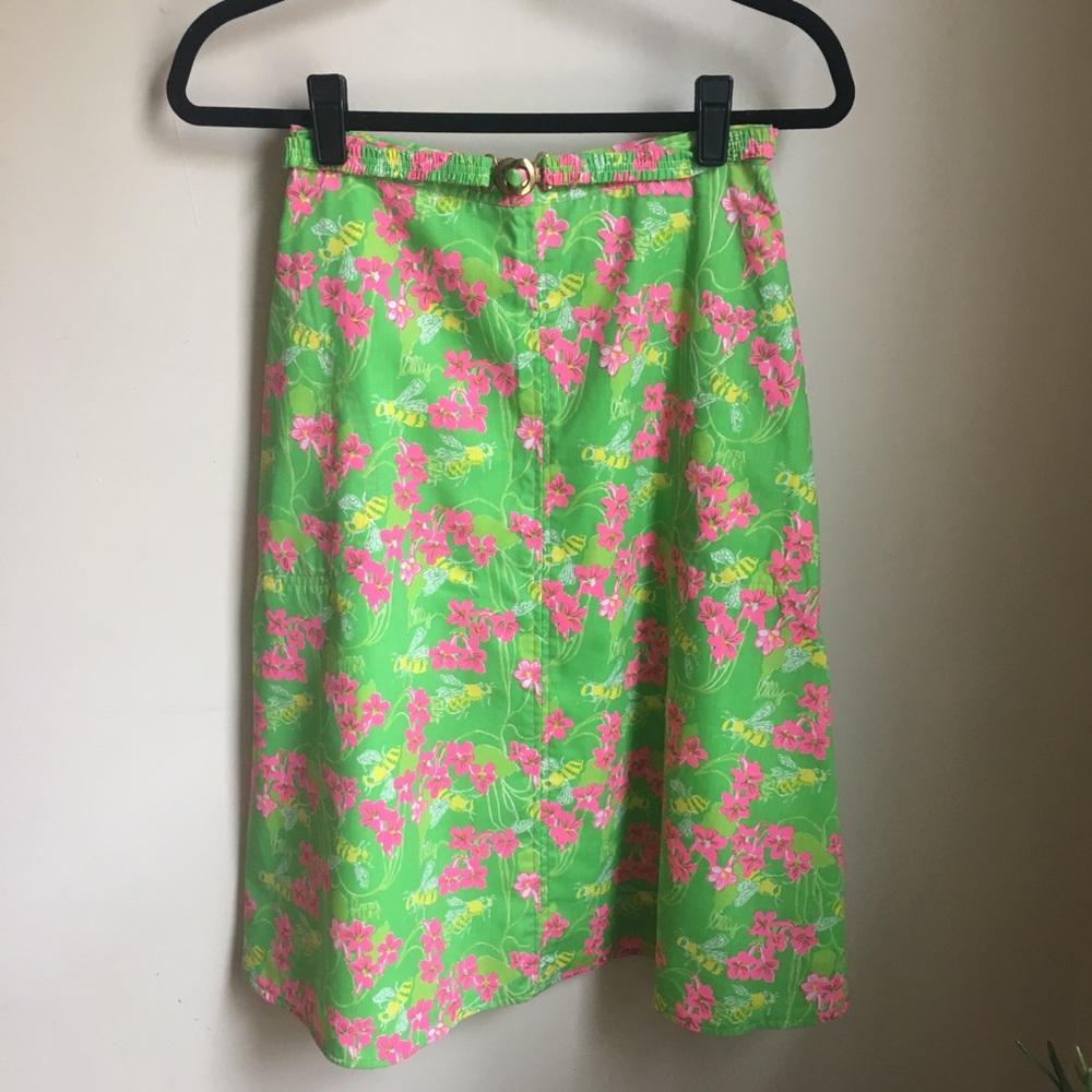 1970s Vintage Lilly Pulitzer Bee Print Skirt